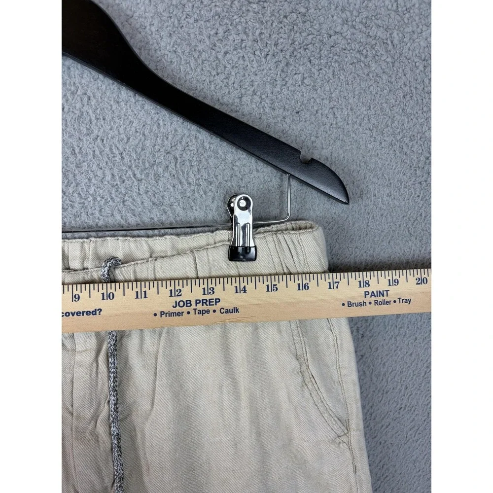 Tommy Bahama Pants Mens Large Beige Linen Blend Chino Elastic Waist Casual Men
